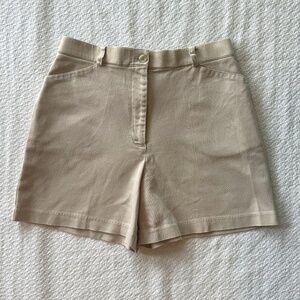 Vintage Tribella Petite Khaki Cotton Shorts